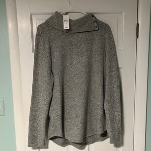 LOFT Heather Gray Cowl Neck Sweater